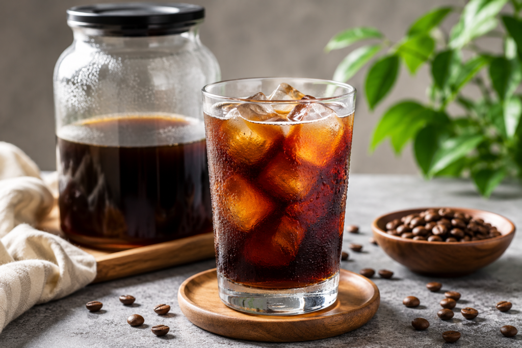 Domowe cold brew z lodem – kawa parzona na zimno idealna na lato