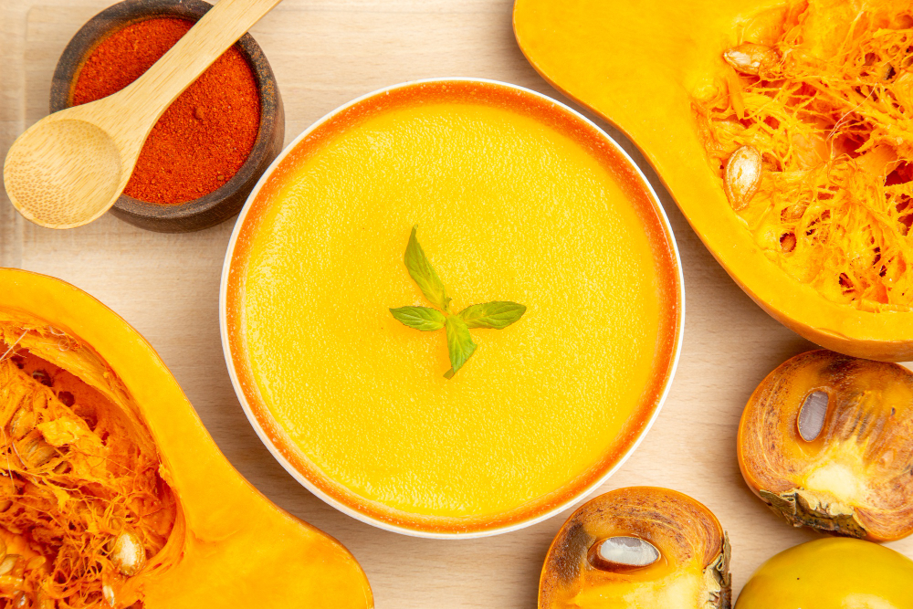 Krem z dyni z imbirem i mlekiem kokosowym