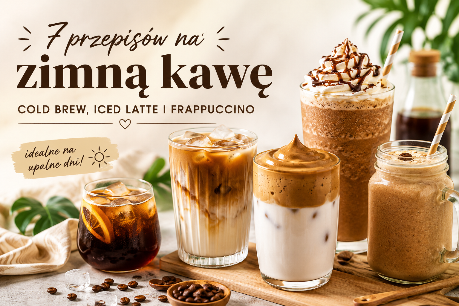 7 przepisów na zimną kawę – cold brew, iced latte, frappuccino i kawa mrożona na lato